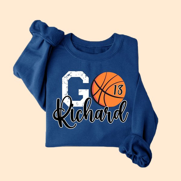 T-shirt Sweatshirt de Basket-ball Personnalisé avec Nom et Numéro Cadeau d'Anniversaire pour les Amateurs de Basket-ball