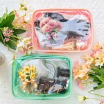 Personalisierte Geburt Blumenstrauß klar Make-up Tasche mit Reißverschluss und Name wasserdicht Reisezubehör Geburtstag Brautjungfer Party Geschenk fü