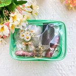 Personalisierte Geburt Blumenstrauß klar Make-up Tasche mit Reißverschluss und Name wasserdicht Reisezubehör Geburtstag Brautjungfer Party Geschenk fü