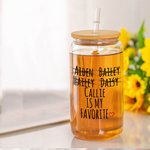 Verre Canette Givré Personnalisé avec 2-7 Noms des Enfants Gobelet avec Couvercle et Paille Cadeau Anniversaire Thanksgiving pour Famille