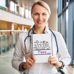 Cuaderno de espiral A5 personalizado con título y nombre Diente Floral Regalo de graduación para dentistas