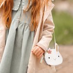 Gepersonaliseerde schattige Bunny Crossbody tas met Daisy naam Charm Verjaardag terug naar school Gift voor meisjes
