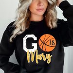 T-shirt Sweatshirt de Basket-ball Personnalisé avec Nom et Numéro Cadeau d'Anniversaire pour les Amateurs de Basket-ball