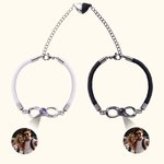 Personalised Infinite Photo Projection Bracelet Set of 2 with Magnetic Heart Charm Birthday Anniversary Gift for Couple