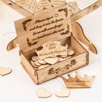 Personalisierte Handgefertigte Holz Hochzeitsgästebuch mit Herzförmigen Zetteln und Gravierter Box Einzigartige Hochzeitsdeko und Geschenk