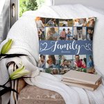 Familia personalizada 20 Fotos Collage Arrojar Funda de almohada con nombre Decoración del hogar Cumpleaños Aniversario Regalo para la familia