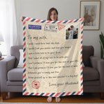 Gepersonaliseerde Romantische Liefdesbrief Deken met Foto Valentijnsdag Verjaardagscadeau voor Vrouw Echtgenoot