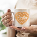 Personalized Family Will Always Be Connected By Heart Ceramic Mug with Multicolour Love Heart and Names Birthday Farewell Gift for Family