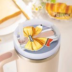 Personalized Pencil Coquette Bow Tumbler Name Tag Plate Acrylic Lid Topper Accessory for Stanley Appreciation Back to School Gift for Teacher