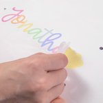 Personalizada impermeable autoadhesivo colorido Handlettered nombre de etiqueta para el ordenador portátil botella de agua de vuelta a la escuela Apre