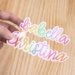 Personalizada impermeable autoadhesivo colorido Handlettered nombre de etiqueta para el ordenador portátil botella de agua de vuelta a la escuela Apre