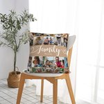 Familia personalizada 20 Fotos Collage Arrojar Funda de almohada con nombre Decoración del hogar Cumpleaños Aniversario Regalo para la familia