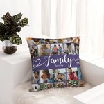 Familia personalizada 20 Fotos Collage Arrojar Funda de almohada con nombre Decoración del hogar Cumpleaños Aniversario Regalo para la familia
