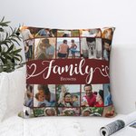 Familia personalizada 20 Fotos Collage Arrojar Funda de almohada con nombre Decoración del hogar Cumpleaños Aniversario Regalo para la familia