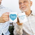 Personalized Family Will Always Be Connected By Heart Ceramic Mug with Multicolour Love Heart and Names Birthday Farewell Gift for Family