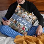 Familia personalizada 20 Fotos Collage Arrojar Funda de almohada con nombre Decoración del hogar Cumpleaños Aniversario Regalo para la familia