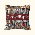 Familia personalizada 20 Fotos Collage Arrojar Funda de almohada con nombre Decoración del hogar Cumpleaños Aniversario Regalo para la familia
