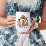 Henkilökohtainen Vintage Wildflowers Rouva 12oz Wine Tumbler nimi ja olki puhdistus harja häät takaisin kouluun lahja morsian opettaja