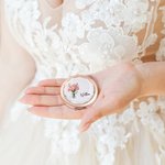 Personalisierte tragbare Geburt Blume Make-up-Spiegel mit Namen Hochzeit Braut Dusche Geschenk für Frauen