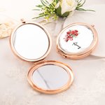 Personalisierte tragbare Geburt Blume Make-up-Spiegel mit Namen Hochzeit Braut Dusche Geschenk für Frauen