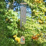 Personalised It Takes A Big Heart to Help Shape Little Minds Garden Wind Chime with Wood Name Plate Appreciation Back to School Gift for Teacher