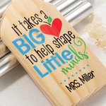 Personalised It Takes A Big Heart to Help Shape Little Minds Garden Wind Chime with Wood Name Plate Appreciation Back to School Gift for Teacher