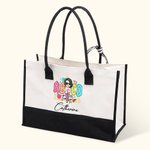 Personalizada Retro ABCD Maestro Tour Cartoon Personaje Bolsa de lona con nombre Apreciación Vuelta a la Escuela Viaje Regalo para el Maestro