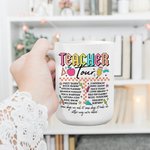 Gepersonaliseerde ABCD Leraar Tour Retro Neon Letter 11oz 15oz Keramische Mok met Naam Waardering Terug naar School Gift aan Leraar