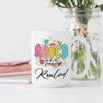 Gepersonaliseerde ABCD Leraar Tour Retro Neon Letter 11oz 15oz Keramische Mok met Naam Waardering Terug naar School Gift aan Leraar
