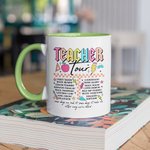 Gepersonaliseerde ABCD Leraar Tour Retro Neon Letter 11oz 15oz Keramische Mok met Naam Waardering Terug naar School Gift aan Leraar