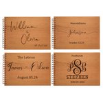 Livre d'Or en Bois Personnalisé avec Nom et Date Gravés Cadeau de Mariage pour le Marié et la Mariée