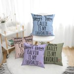 Personalized Funny Favorite Child Soft Throw Pillow Cover with 2-7 Children's Name Birthday Housewarming Gift for Family