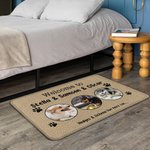 Paillasson Antidérapant Personnalisé avec Collage de 1-3 Photos d'Animaux Motif Empreintes des Pattes Cadeau Anniversaire Emménagement pour Famille