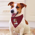 Personalized Multicolour Pet Portrait Photo Soft Pet Bandana with Name and Adjustable Buckle Birthday Pet Wear Gift for Pet Lover