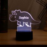 Personalisierte niedlichen Dinosaurier 7 Farben ändern Acryl LED-Nachtlicht mit Namen und Basis Schlafzimmer Dekoration Geburtstag Kindertag Geschenk 