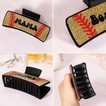 Personalized Baseball Design Glitter Claw Clip with Name Game Day Hair Accessory Birthday Team Gift for Sport Mom Baseball Lovers