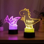 Personalisierte niedlichen Dinosaurier 7 Farben ändern Acryl LED-Nachtlicht mit Namen und Basis Schlafzimmer Dekoration Geburtstag Kindertag Geschenk 