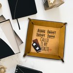 Personalisierte lustige Lieblingskind faltbare Leder Catchall Snap Tablett mit Namen Desktop Storage Organizer Geburtstag Geschenk für Vater Großvater