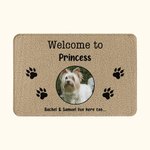 Paillasson Antidérapant Personnalisé avec Collage de 1-3 Photos d'Animaux Motif Empreintes des Pattes Cadeau Anniversaire Emménagement pour Famille