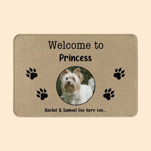 Paillasson Antidérapant Personnalisé avec Collage de 1-3 Photos d'Animaux Motif Empreintes des Pattes Cadeau Anniversaire Emménagement pour Famille