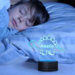 Personalisierte niedlichen Dinosaurier 7 Farben ändern Acryl LED-Nachtlicht mit Namen und Basis Schlafzimmer Dekoration Geburtstag Kindertag Geschenk 