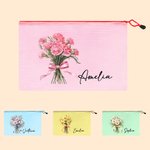 Personalisierte bunte Geburt Blumenstrauß Mesh Zipper Pouch wasserdicht Strand Tasche mit Namen Brautjungfer Bachelorette Party Hochzeit Geschenk für 