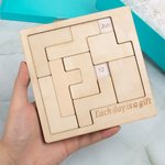 Gepersonaliseerde Unieke Houten Gegraveerde Dagkalender met Tekst Bureaudecoratie Verjaardagsverjaardagscadeau voor liefhebbers van puzzels