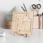 Gepersonaliseerde Unieke Houten Gegraveerde Dagkalender met Tekst Bureaudecoratie Verjaardagsverjaardagscadeau voor liefhebbers van puzzels