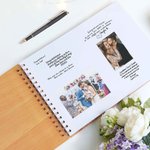 Livre d'Or en Bois Personnalisé avec Nom et Date Gravés Cadeau de Mariage pour le Marié et la Mariée