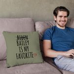 Personalized Funny Favorite Child Soft Throw Pillow Cover with 2-7 Children's Name Birthday Housewarming Gift for Family