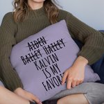Personalized Funny Favorite Child Soft Throw Pillow Cover with 2-7 Children's Name Birthday Housewarming Gift for Family