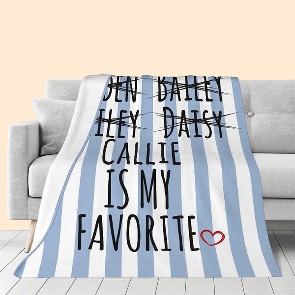 Coperta personalizzata con nome del bambino preferito a strisce multicolori Divertente regalo di compleanno per la famiglia per papà mamma nonni