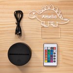 Personalisierte niedlichen Dinosaurier 7 Farben ändern Acryl LED-Nachtlicht mit Namen und Basis Schlafzimmer Dekoration Geburtstag Kindertag Geschenk 