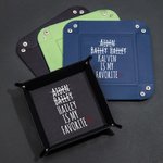 Personalisierte lustige Lieblingskind faltbare Leder Catchall Snap Tablett mit Namen Desktop Storage Organizer Geburtstag Geschenk für Vater Großvater